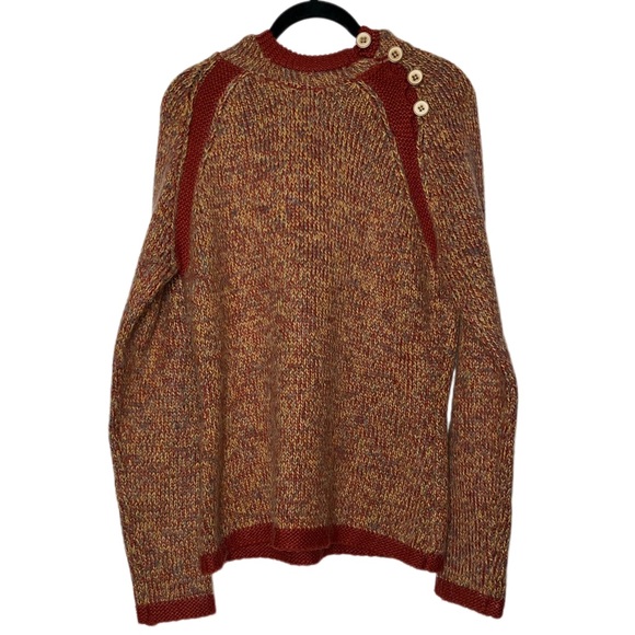 REI Cassal Sweater Hooded Pull over Women's Size Medium Orange Multicolored Yarn - Picture 3 of 15